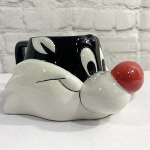 Vintage Looney Tunes Sylvester Cat Mug Coffee 1989 Warner Bros Ceramic 3D